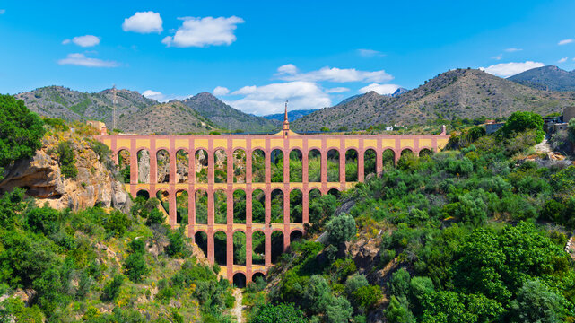 Acueducto del aguila historic eagle aqueduct in nerja, Spain