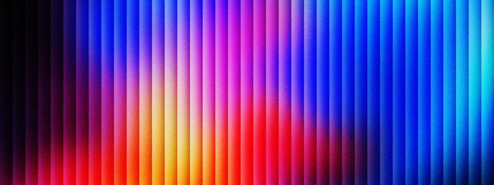 Vibrant vertical neon light bars background, colorful glowing stripes with rainbow gradient effect. Abstract digital light pattern for technology banners. Modern futuristic led bar texture.