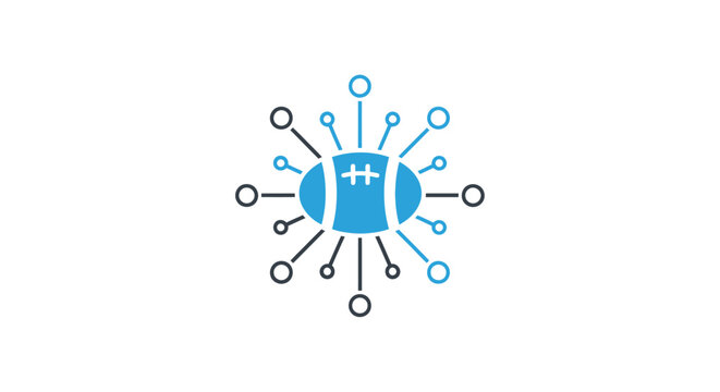 Blue robotic technology network connection.