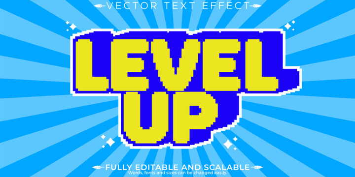 Arcade editable text effect, editable pixel and retro text style