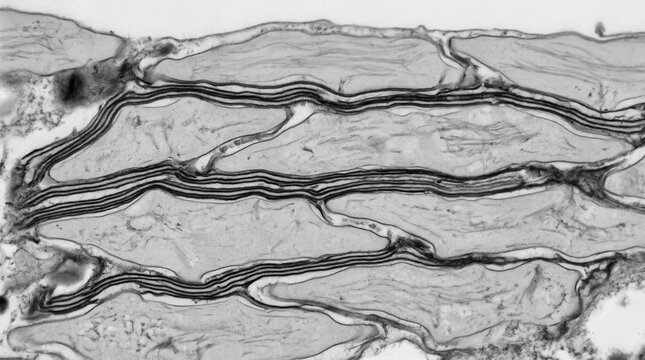 TEM cross section of stratum corneum corneocyte interlocked lipid matrix