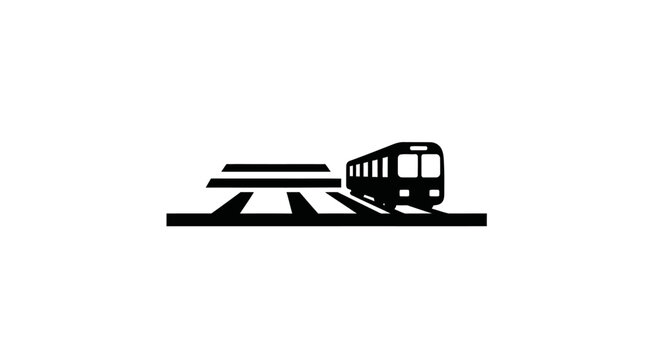 Train on Railroad Tracks Moving.