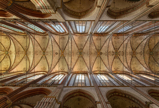 Vault of Marienkirche church at L&uuml;beck