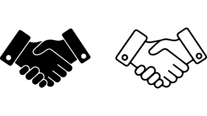 Obraz premium Business Handshake Icons Set In Flat Style