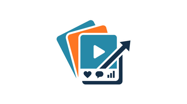Social media video play button icon.