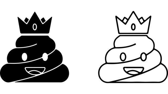 King Poo Emoji Set With Crown Icons