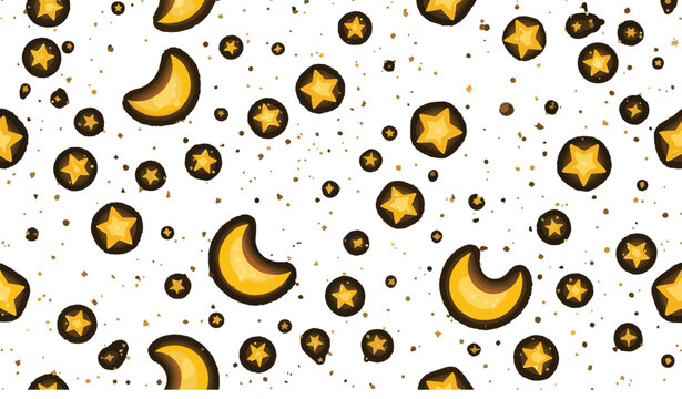 eid mobarak moon and stars background png