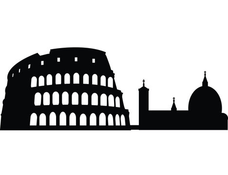 rome city skyline prepared in vector