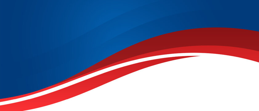 Smooth red and blue curved waves background. Dynamic flowing swoosh lines wallpaper. Vector abstract graphic element for business corporate banner presentation template.