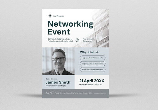 White Business Corporate Network Event Flyer