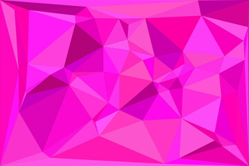 Naklejka premium Abstract geometric triangle pattern background in various vibrant shades of bright pink.