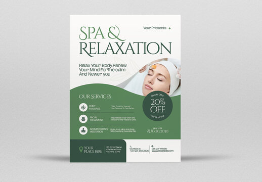 Green Neutral Spa & Relaxation Flyer