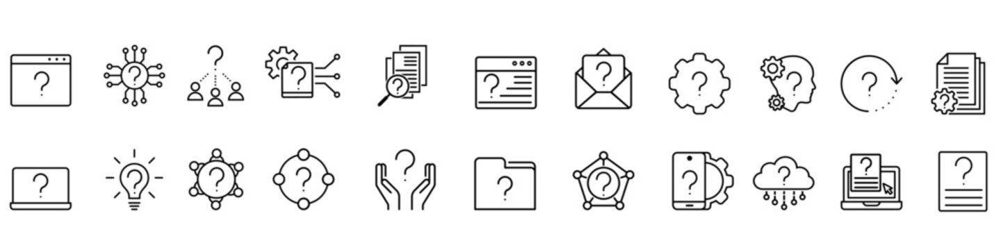 Question mark icon vector set. FAQ illustration sign collection. Question symbol. Unknown logo.