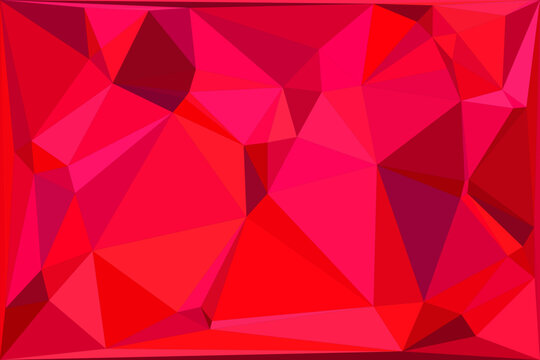 Deep ruby low poly background with intense geometric triangle pattern and crimson textures.