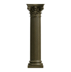 Fototapeta premium Classical architectural column with ornate corinthian capital isolated on transparent background
