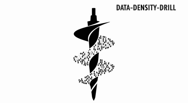 Abstract drill bit symbolizing data exploration and digital information extraction.