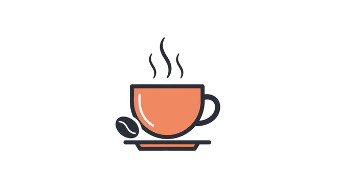 Hot Coffee Cup with Steam Rising.