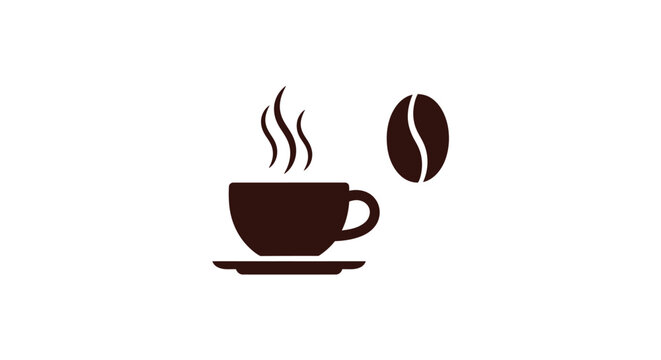 Brown coffee cup with steam rising.