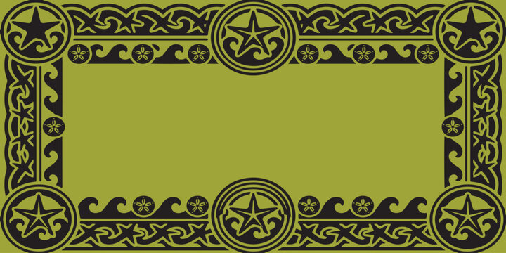Premium Western Star Border Banner Design and Elegant Rustic Star Decoration Background