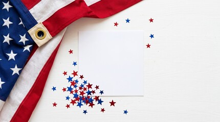 Obraz premium Patriotic american flag background with red white and blue stars