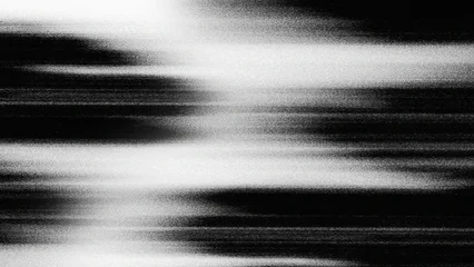 Fotobehang Kunst Black and white monochrome texture with intense fine horizontal line effect, resembling TV signal interference, glitch, static, motion effect or video distortion.  © Mifta