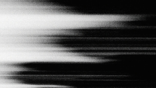 Black and white monochrome texture with intense fine horizontal line effect, resembling TV signal interference, glitch, static, motion effect or video distortion.