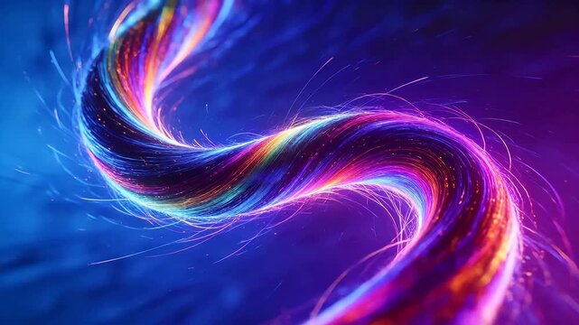 Abstract colorful swirling light vortex with dynamic motion trails