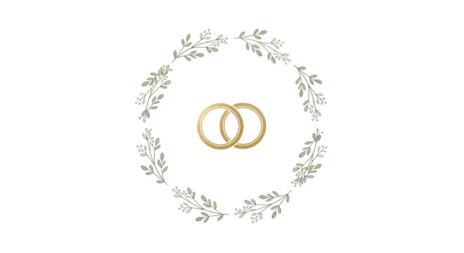 Golden Wedding Rings Interlocked Together.
