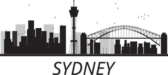 Naklejka premium SYDNEY city skyline prepared in vector