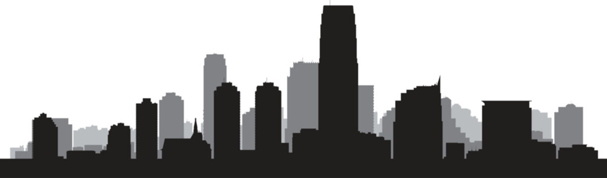 NEW JERSEY City skyline prepared in vector