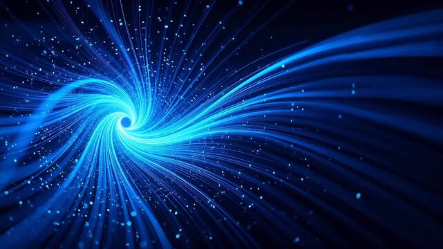 Blue and purple vortex tunnel with swirling light effects