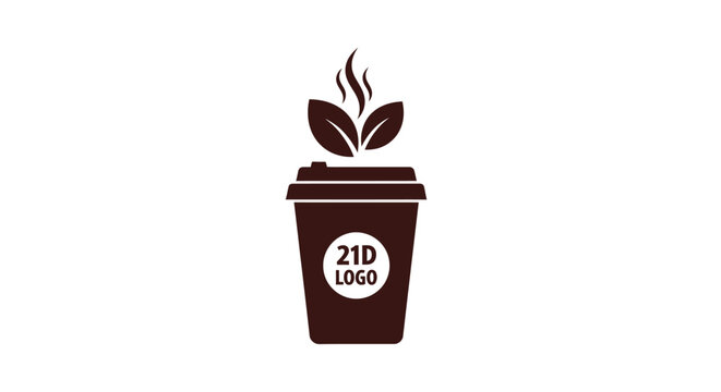 Brown Coffee Cup With Logo.