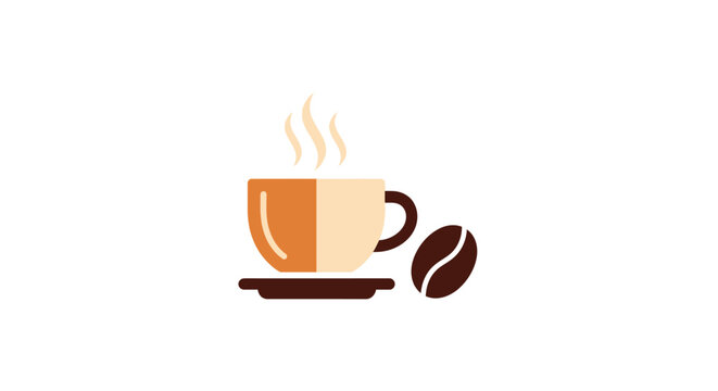 Brown coffee cup with saucer.