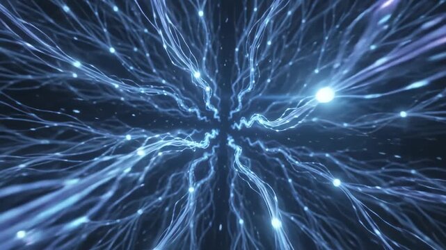 Abstract network of glowing nodes and lines perfect for UI/UX elements and digital motion graphics