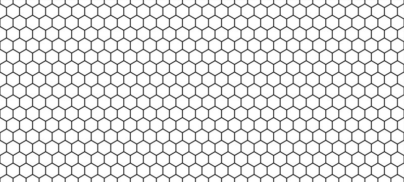 Fiber honeycomb seamless pattern. Hexagonal grid texture on white background. Mosaic geometric bg.