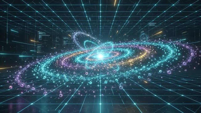 Abstract digital wave with glowing particles ideal for creative backgrounds and modern web design