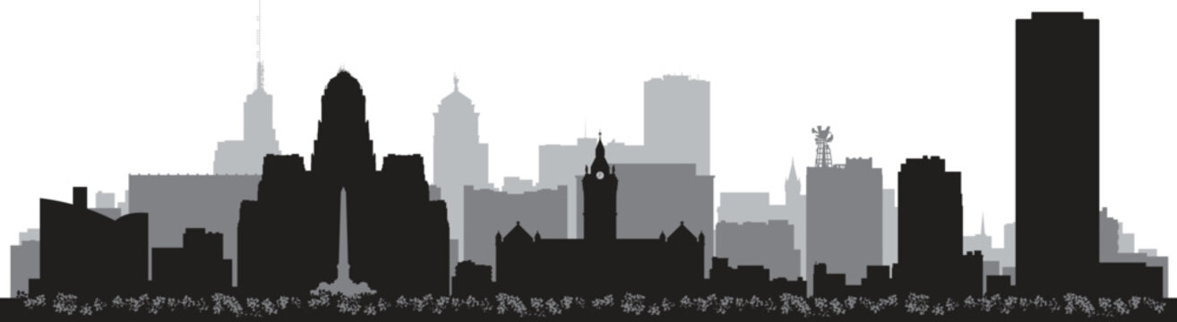 BUFFALO NEW YORK City skyline prepared in vector