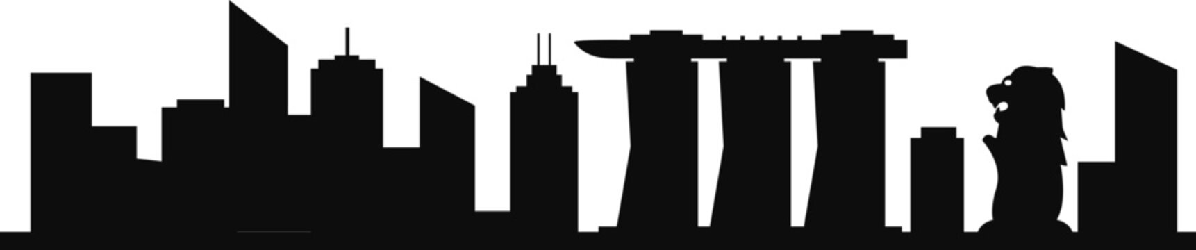 SINGAPURE City skyline prepared in vector