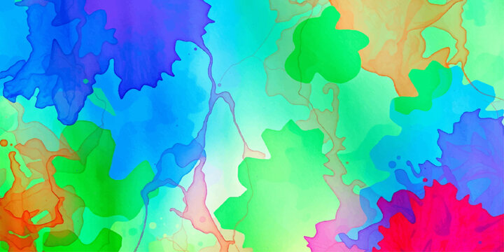 Abstract colorful watercolor splash background with artistic paint brush strokes and grunge texture vector illustration