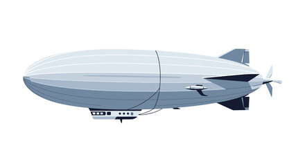 Retro Airship Zeppelin Floating Isolated White Background Vintage Transportation © Azrha