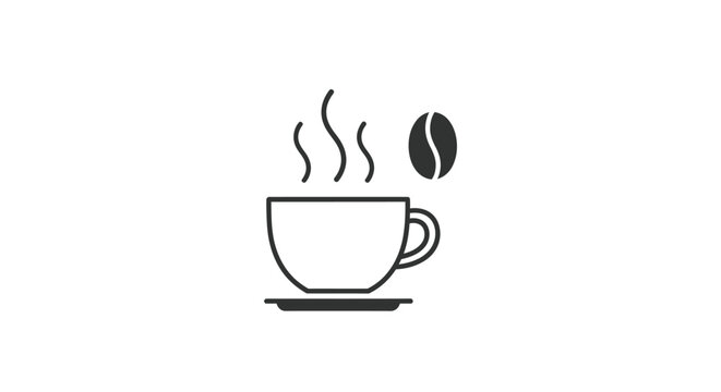 Steaming hot coffee cup icon.