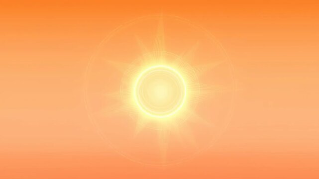 Glowing sun animation on orange background