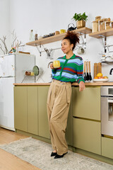 Enjoying a peaceful morning with a cup of tea in a cozy kitchen © Bliss