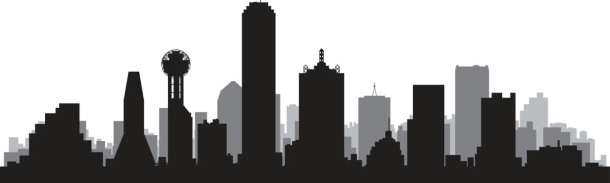 DALLAS city skyline prepared in vector