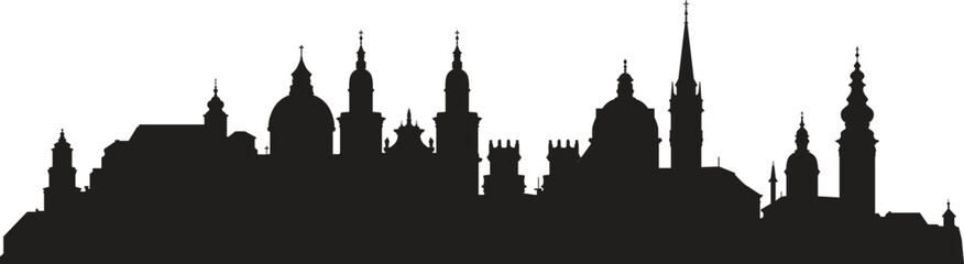 Naklejka premium SALZBURG city skyline prepared in vector 