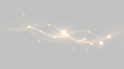 Golden Magic light effect PNG. Flowing luminous particle trail with glowing light effect. Glowing gold lines and radiant stardust sparkle effect png © Russell Edwards