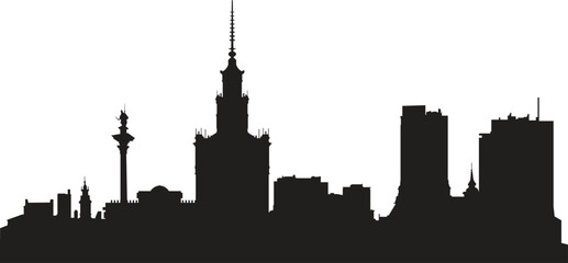 Obraz premium warsaw,city skyline prepared in vector