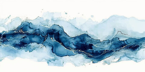 Abstract Blue Iceberg Mountains with Frozen Ocean Water © Jubayer