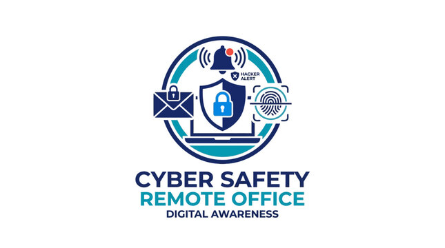 Cyber Safety Remote Office Logo Design.