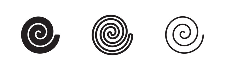 Naklejka premium Spiral or swirl icon set for abstract designs